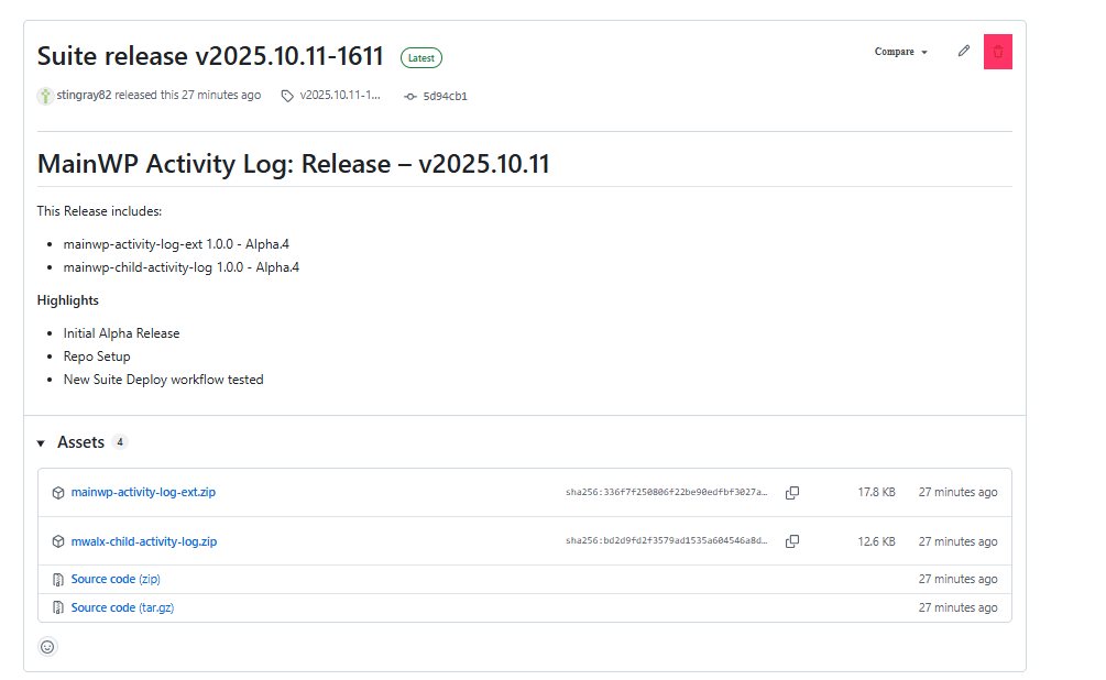 Mainwp suite builder eample suite release