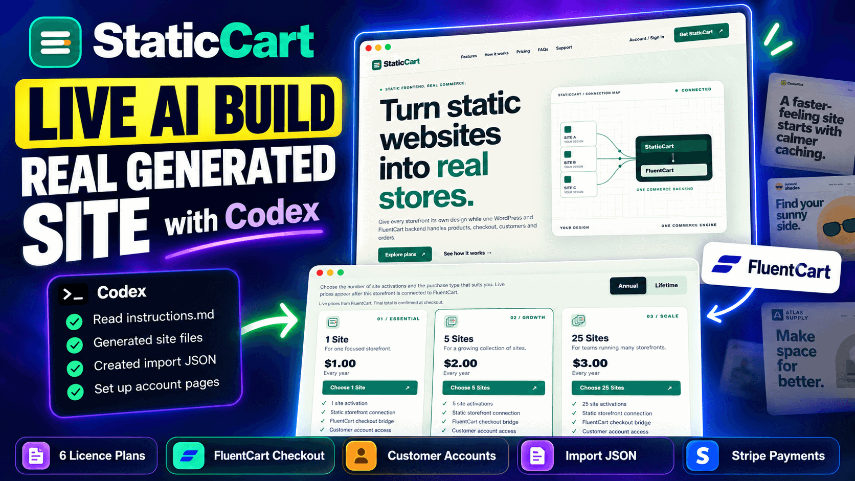StaticCart Codex AI Site Build