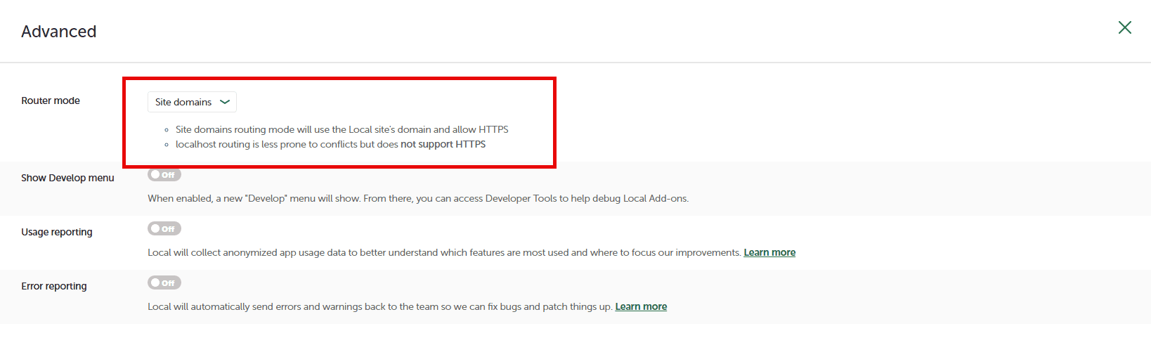 Changes to my local setup advanced defaults local article