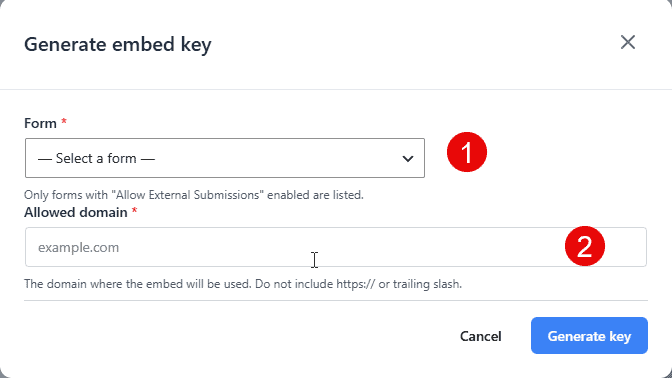 Native CraftForms and Simply Static craftform static embeded form embed generate