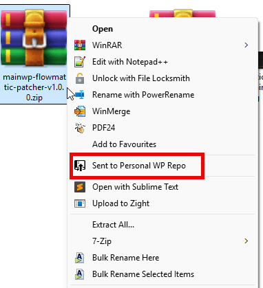 right click send to repo workflow